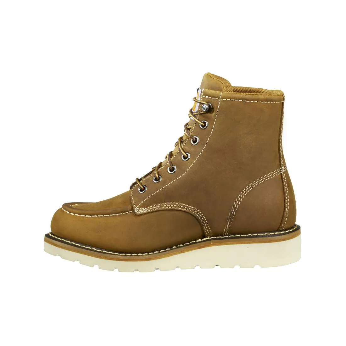 6" Women's Waterproof Moc Toe Wedge Soft Toe Boot Light Brown