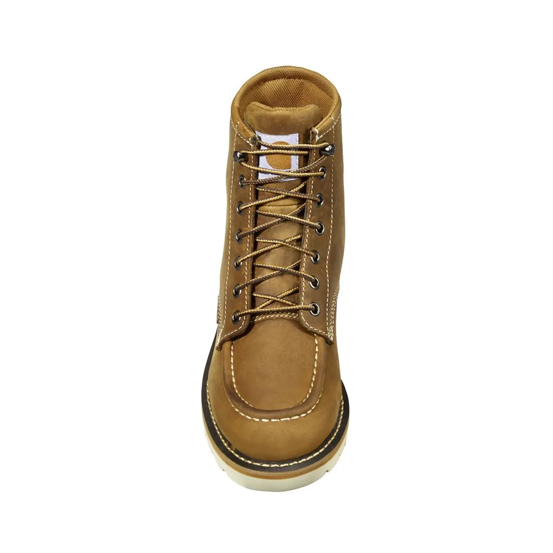 6" Women's Waterproof Moc Toe Wedge Soft Toe Boot Light Brown