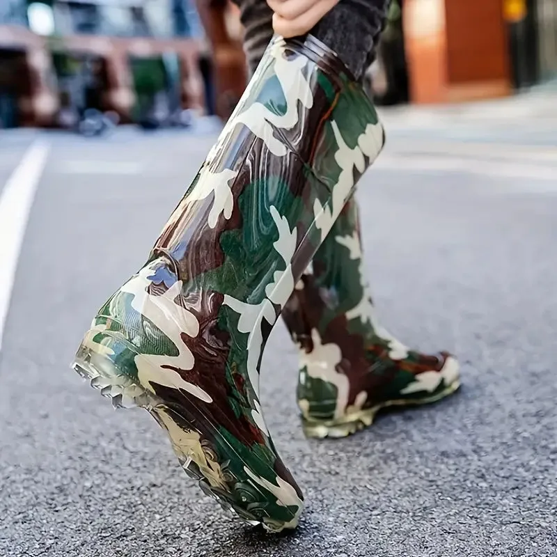 Boots Men's Solid & Camouflage Waterproof Rain Boots
