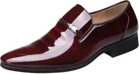 BORAMAX Mens Leather Oxford Shoes Male Pointed Toe Suit Shoes Flats Men Business Shoes wingtip Dress Shoes PU Leather Shoes