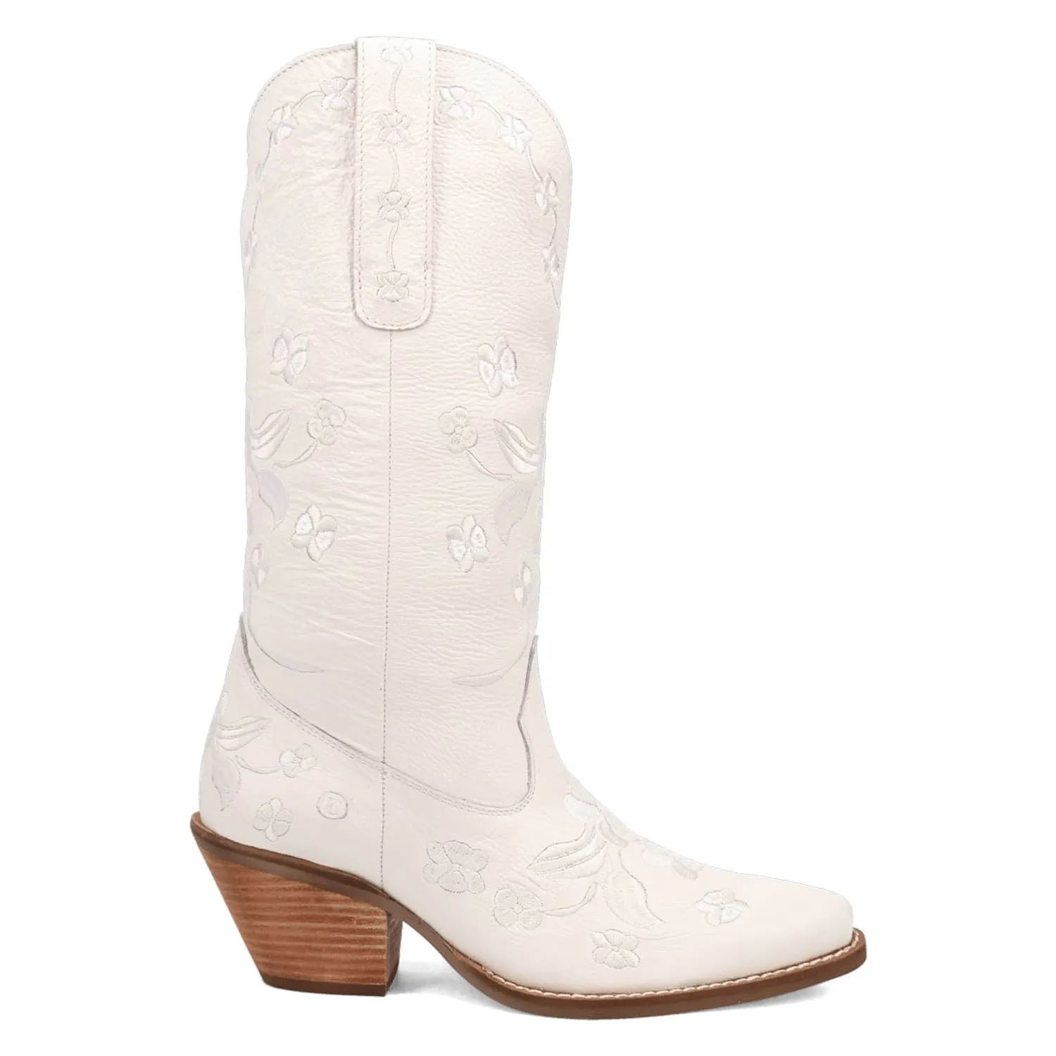 Dingo Womens Love Bug White Leather Cowboy Boots