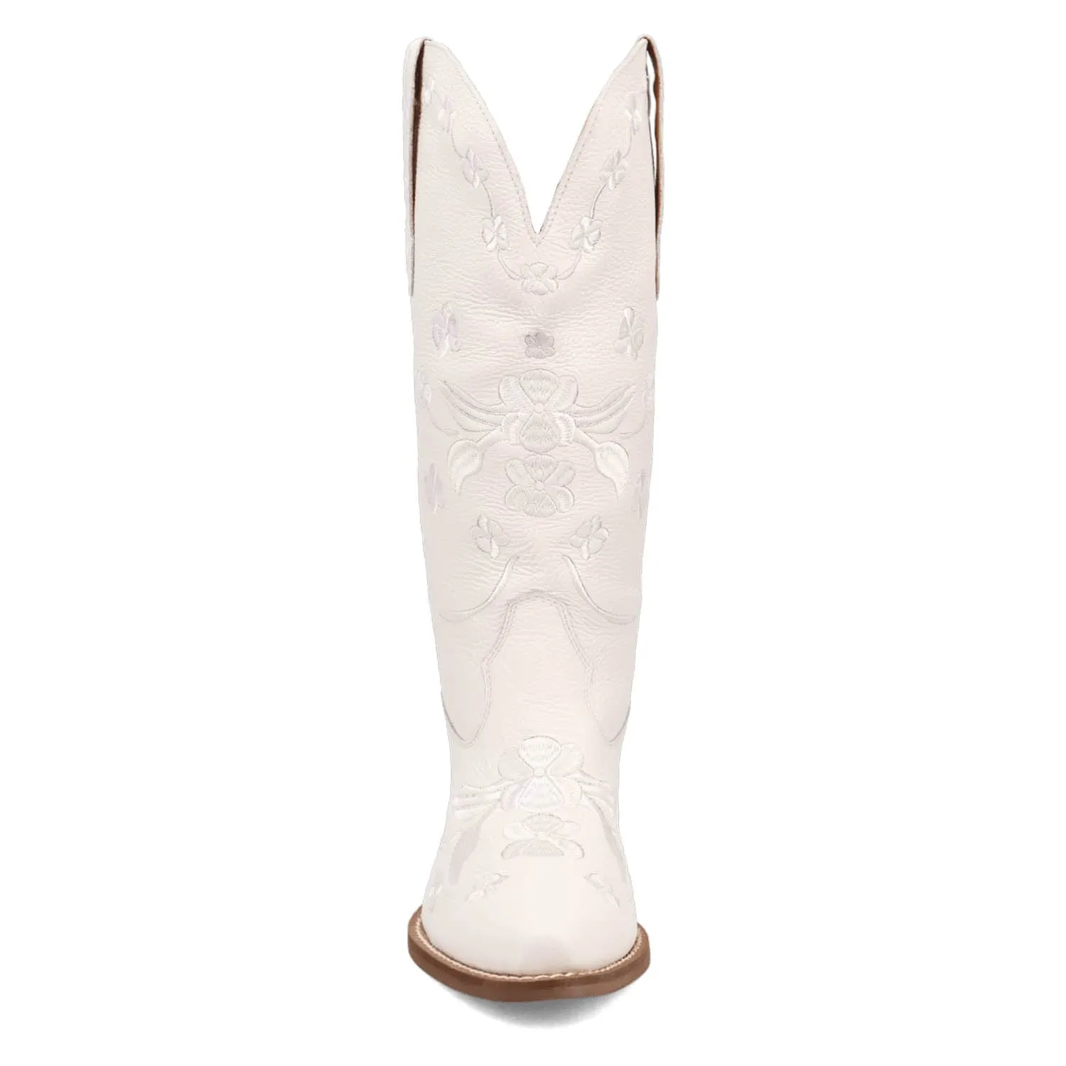 Dingo Womens Love Bug White Leather Cowboy Boots