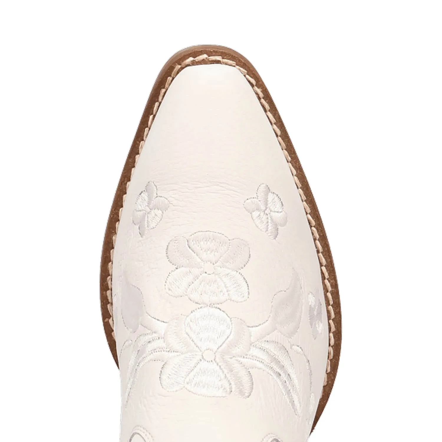 Dingo Womens Love Bug White Leather Cowboy Boots