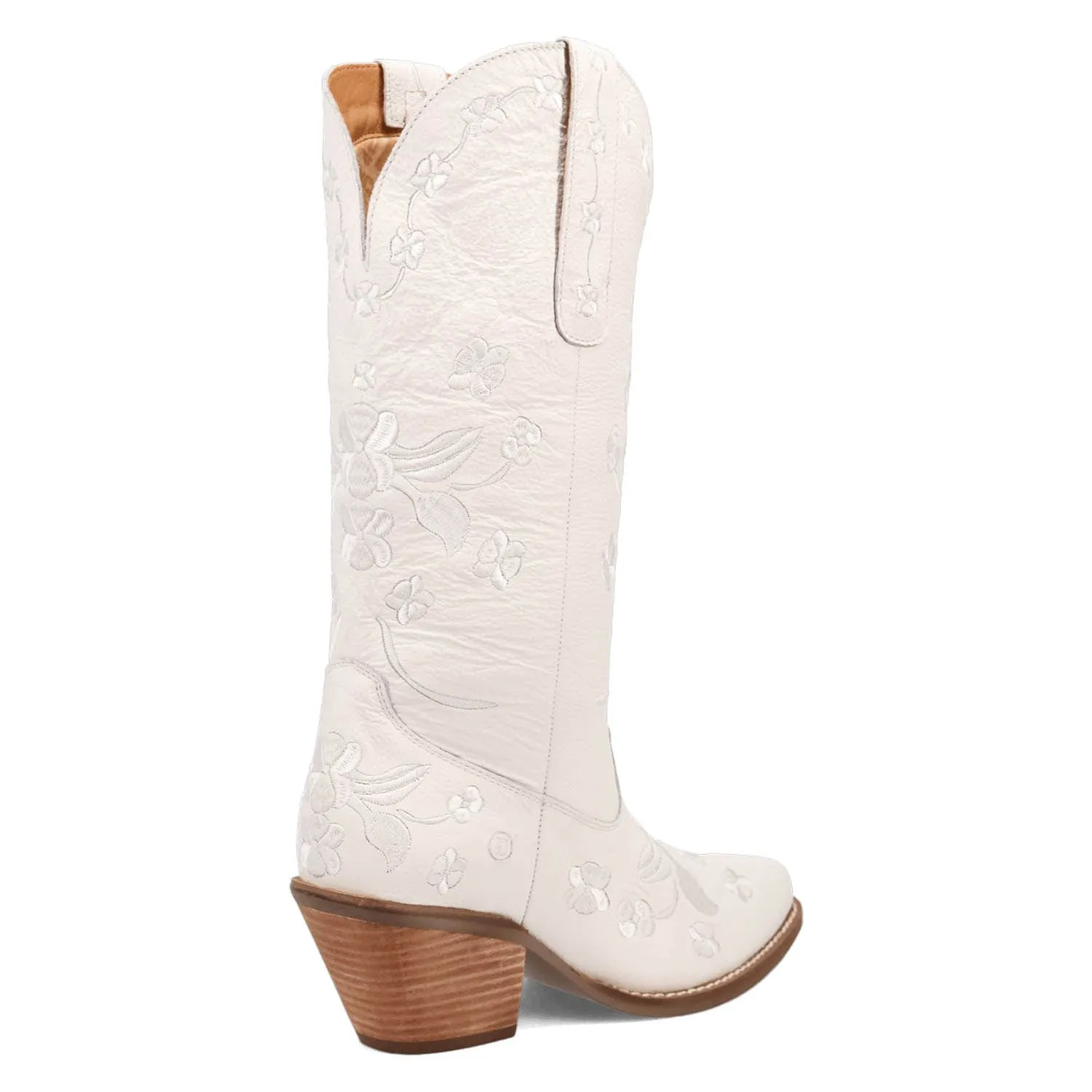Dingo Womens Love Bug White Leather Cowboy Boots