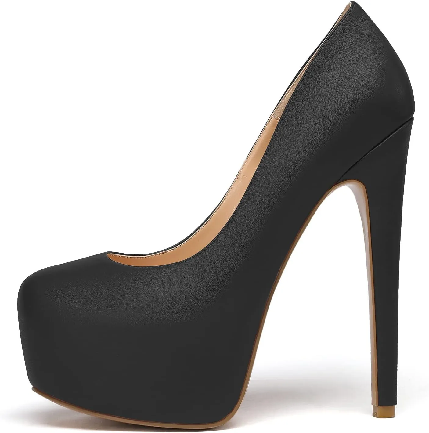 Eldof Womens High Heel Platform Pumps Round Toe Sky High Stilettoes 6" Party Dress Platform