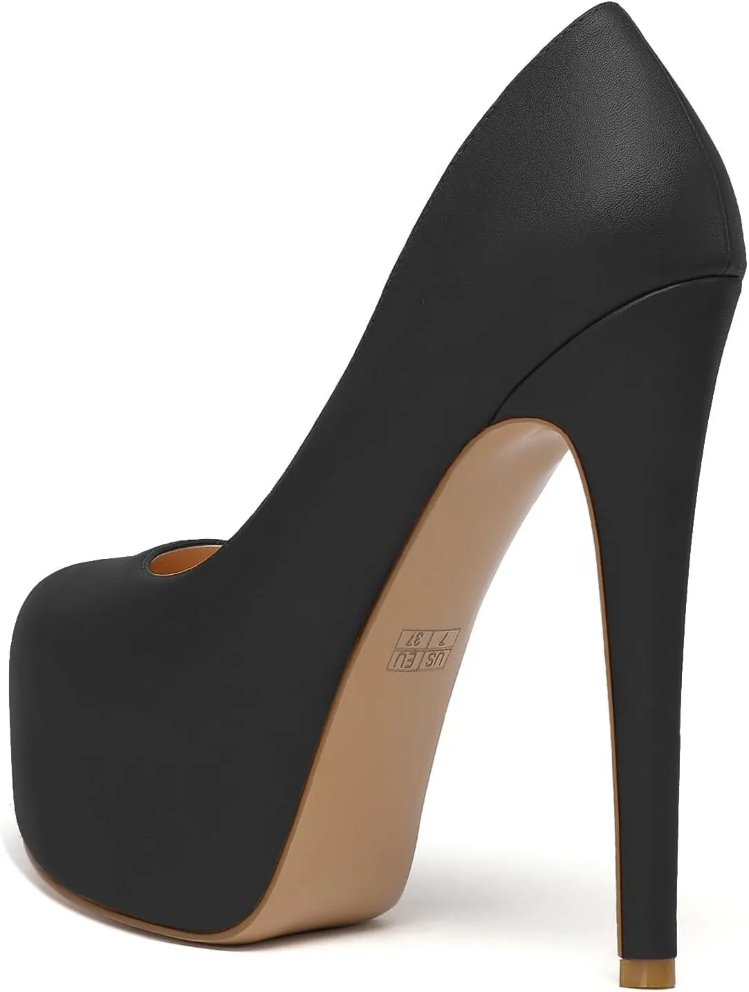 Eldof Womens High Heel Platform Pumps Round Toe Sky High Stilettoes 6" Party Dress Platform