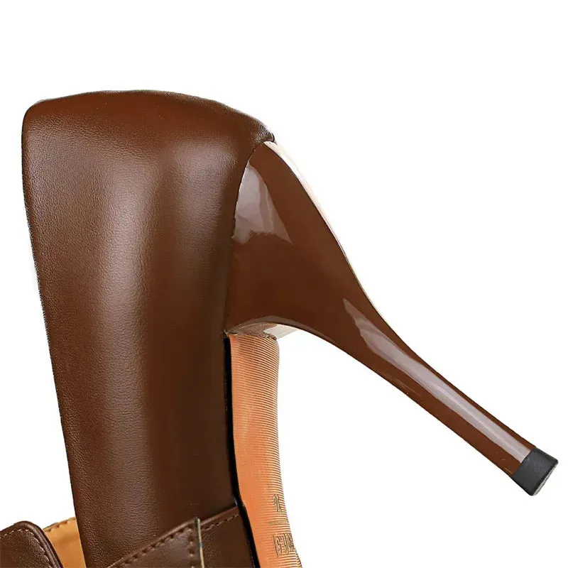 Funki Buys | Shoes | Women's Belt Buckle Pointed Dress Pumps
