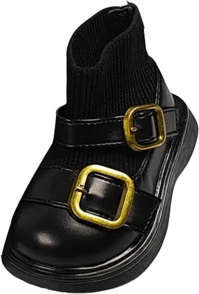 Infant Baby Knitting Snow Boots Ankle Boots Casual Warm Buckle Straps Boots Soft Anti Slip Boots for Girls Shoes