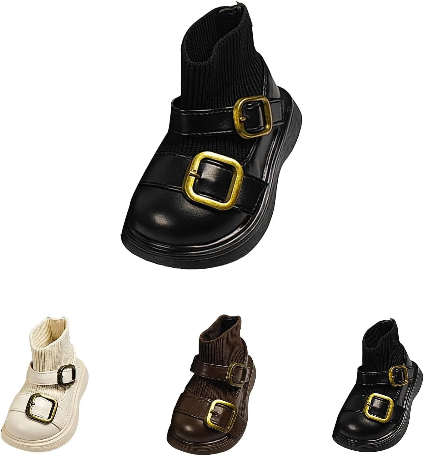 Infant Baby Knitting Snow Boots Ankle Boots Casual Warm Buckle Straps Boots Soft Anti Slip Boots for Girls Shoes