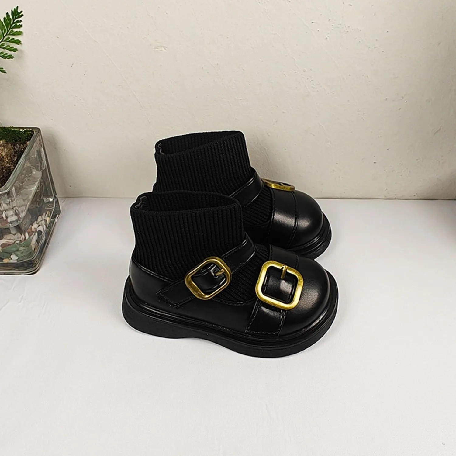 Infant Baby Knitting Snow Boots Ankle Boots Casual Warm Buckle Straps Boots Soft Anti Slip Boots for Girls Shoes