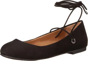 Jessica Simpson Womens Bingley Faux Suede Lace Up Flats