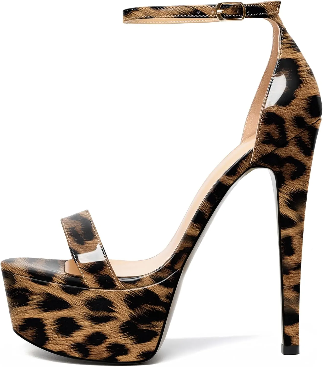 Joseywade Women's Platform Stiletto High Heel Sandals Open Toe Heels Sky High Heels 6 Inch One Strap Pump Shoes
