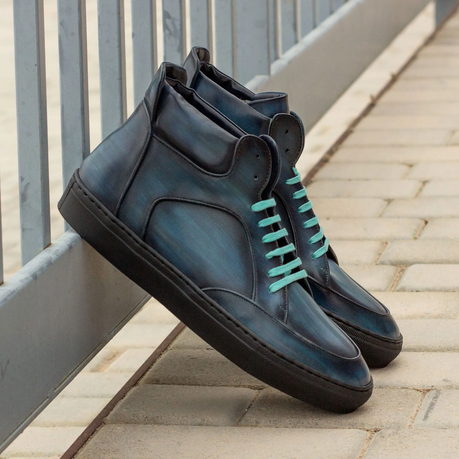 Men's High Top Multi Sneakers Patina Wide Plus Size 3622