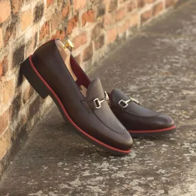 Men's Loafer Leather Shoes Wide Plus Size Burgundy Red 3082