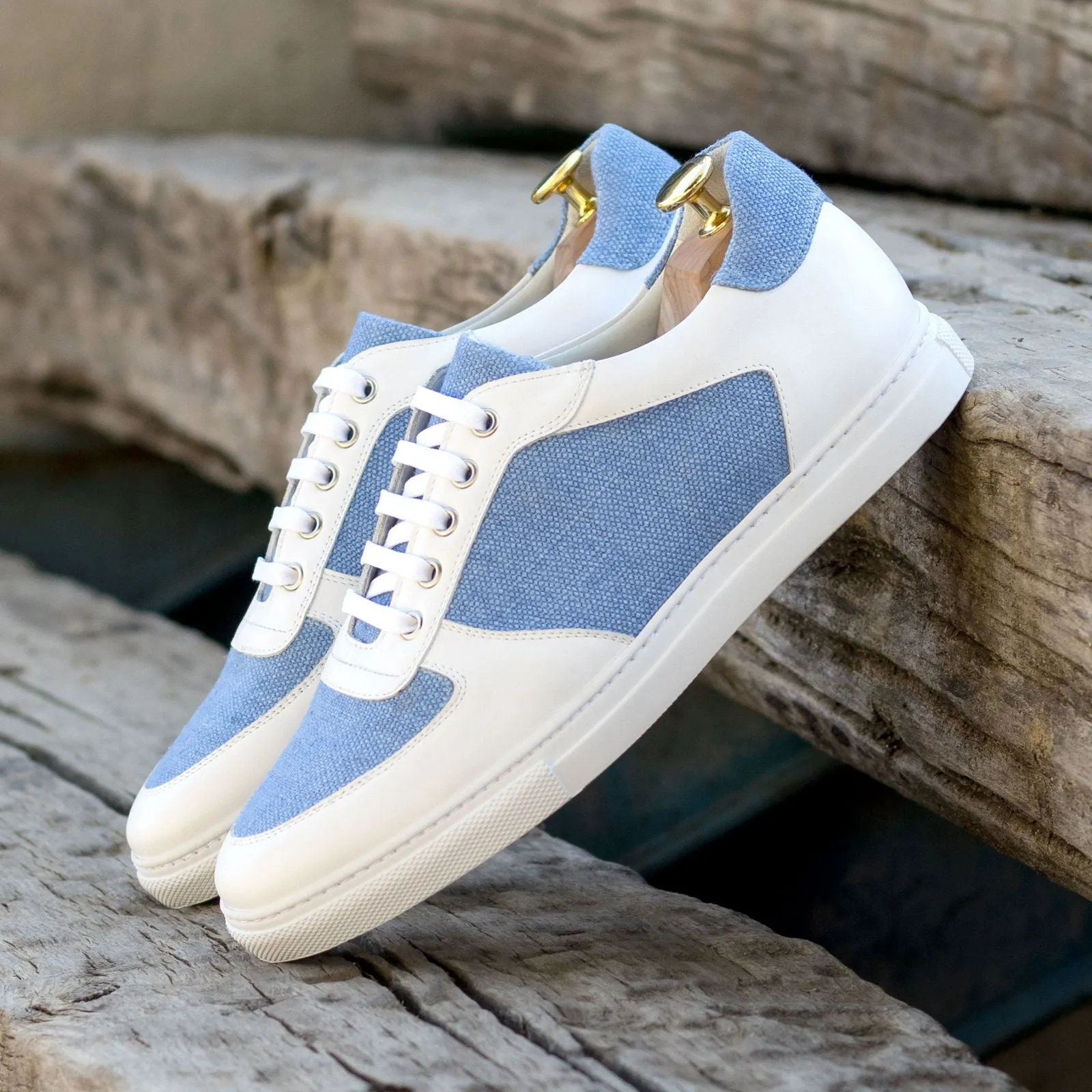 Men's Low Top Trainer Shoes Wide Blue 5621