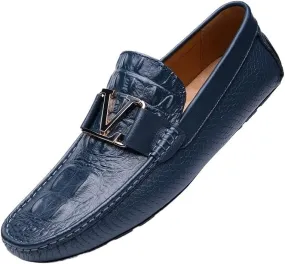 Men's Modern Leather Business Casual Scale Pattern Comfort Formal Shoes Mens Genuine Leather Low Oxford