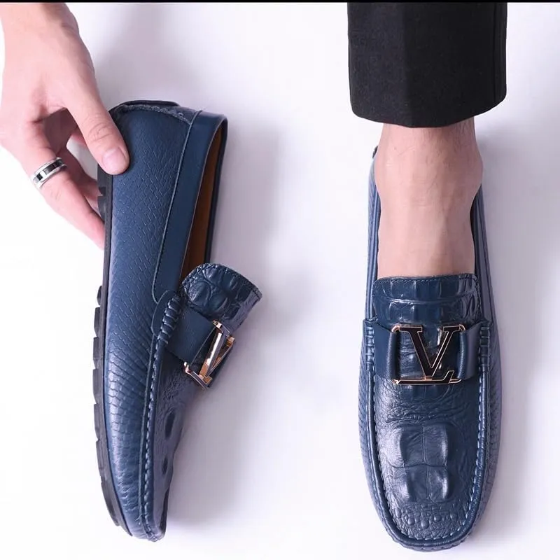 Men's Modern Leather Business Casual Scale Pattern Comfort Formal Shoes Mens Genuine Leather Low Oxford
