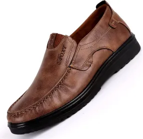 Men's Premium Genuine Leather Casual Slip on Breathable Driving Shoes,Classic Leather Lined Oxfords Casual Dress Shoes