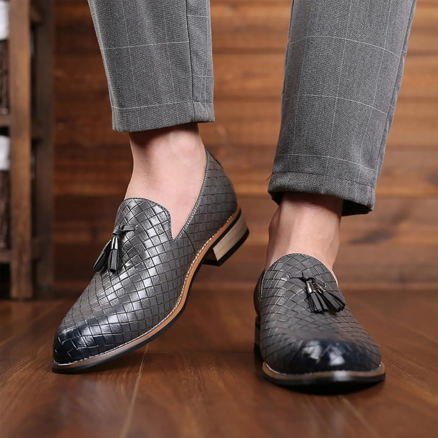 Men's Slip-On Leather New Oxford Shoes Men's Leather Loafers Dress Shoes,Classic Comfort Oxford Soft Sole Business Casual Formal