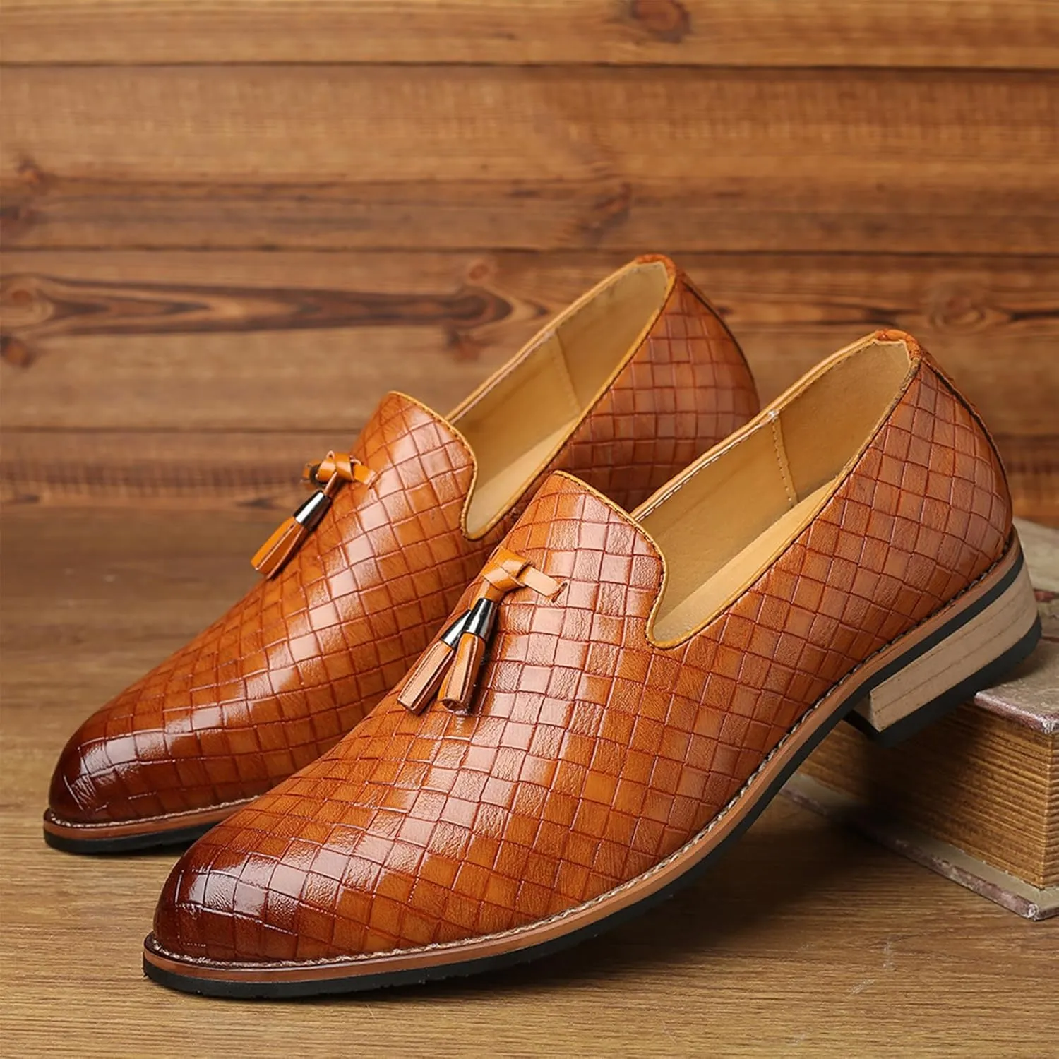 Men's Slip-On Leather New Oxford Shoes Men's Leather Loafers Dress Shoes,Classic Comfort Oxford Soft Sole Business Casual Formal