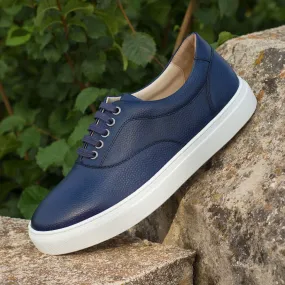 Men's Top Sider Leather Sneakers Wide Plus Size Blue 4198
