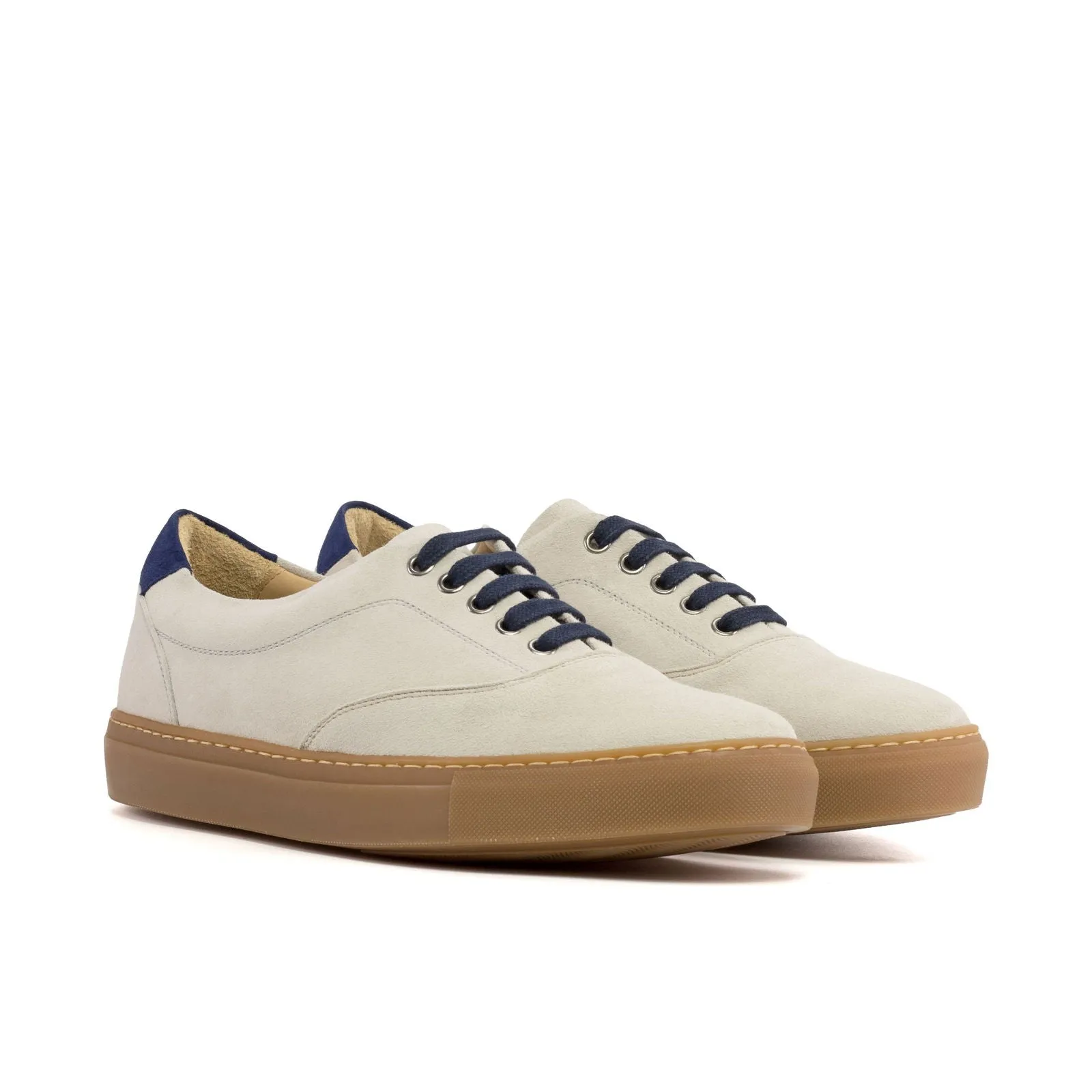 Men's Top Sider Leather Sneakers Wide Plus Size Blue White 5859