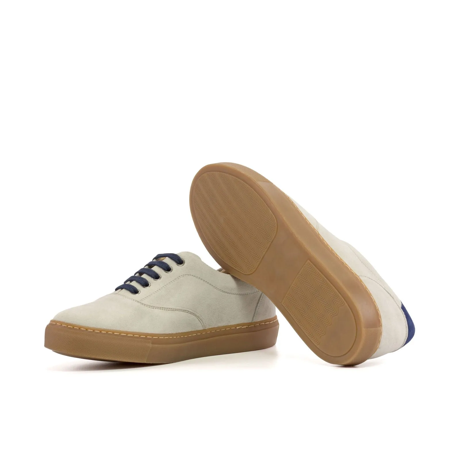 Men's Top Sider Leather Sneakers Wide Plus Size Blue White 5859