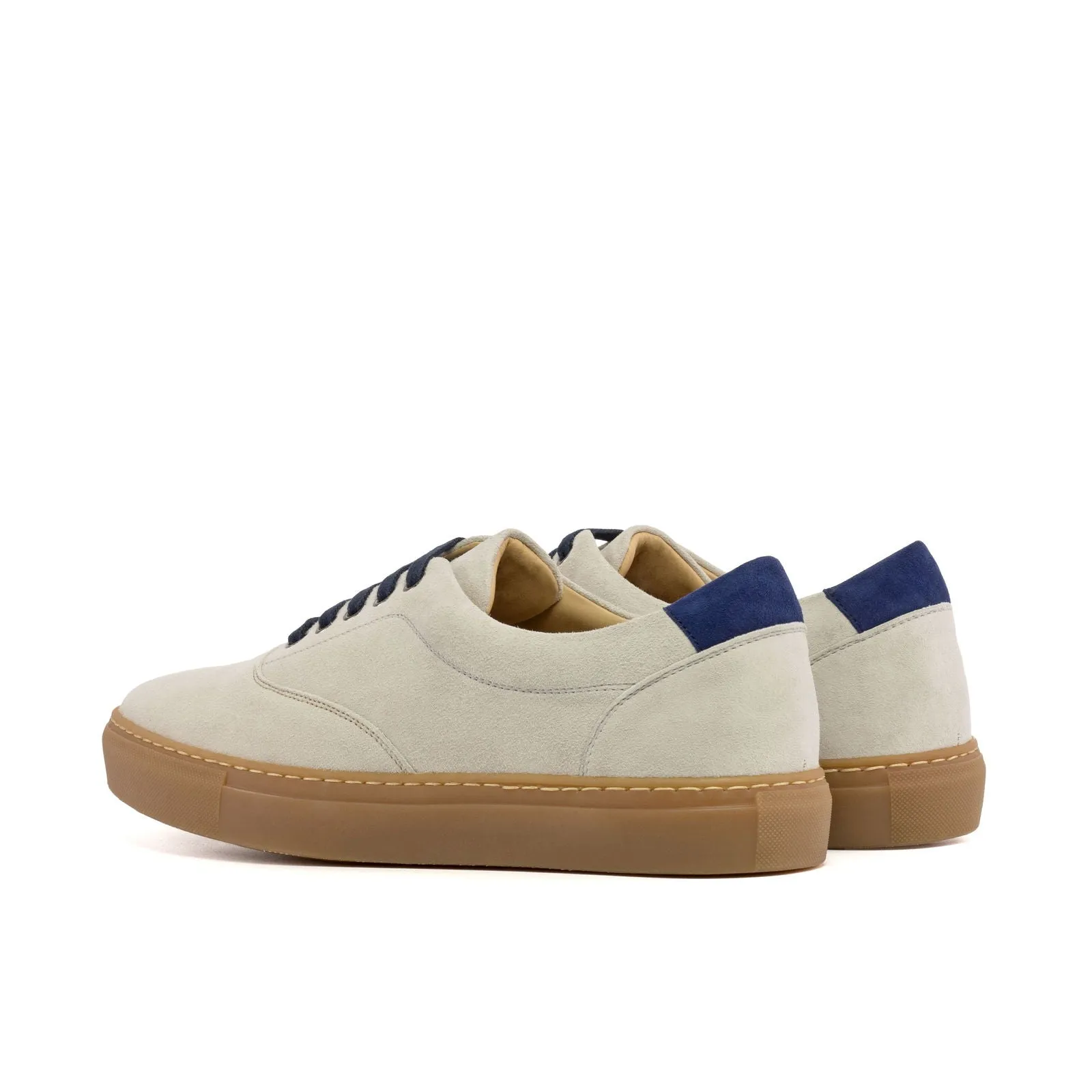 Men's Top Sider Leather Sneakers Wide Plus Size Blue White 5859