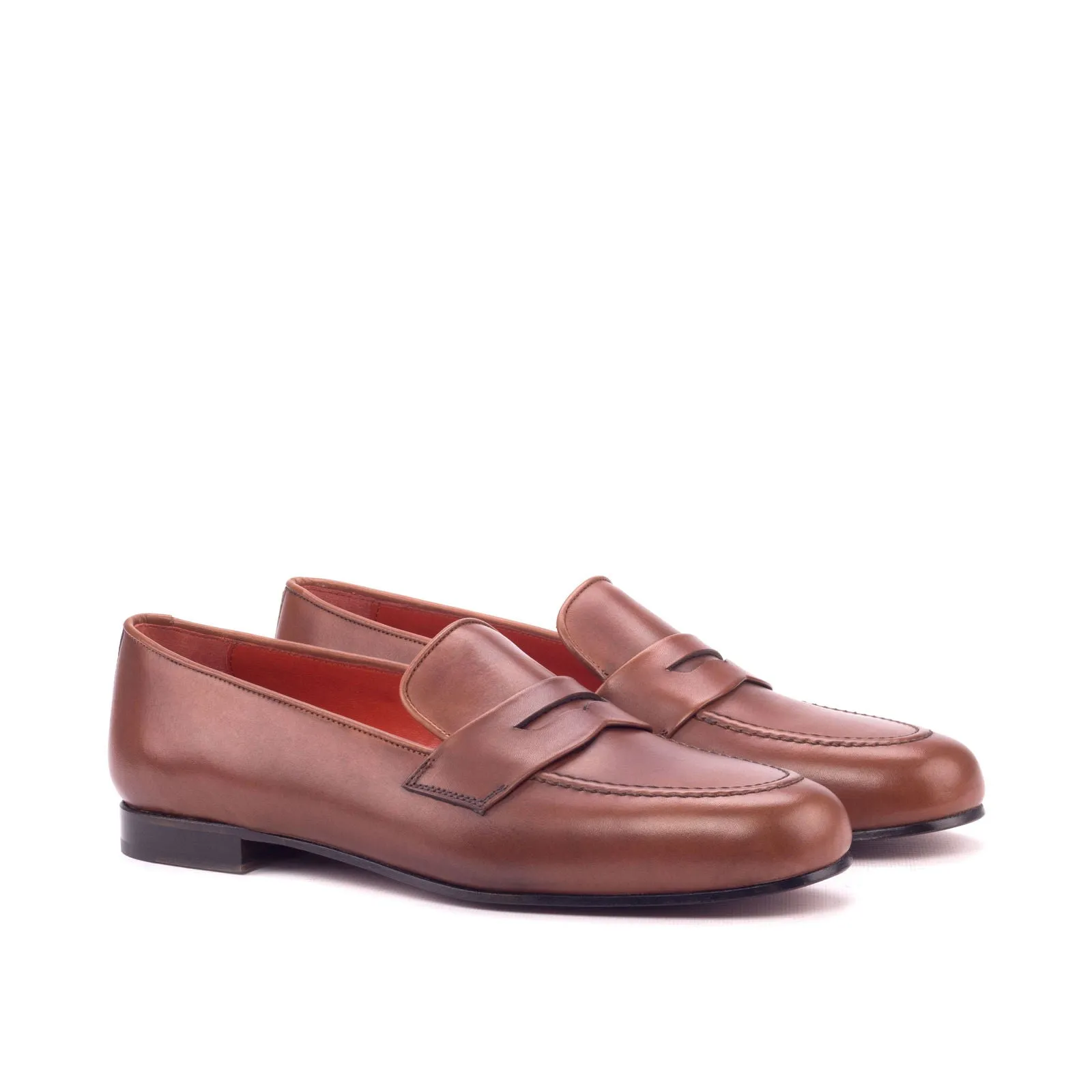 Men's Wellington Leather Slippers Wide Plus Size Brown 3205