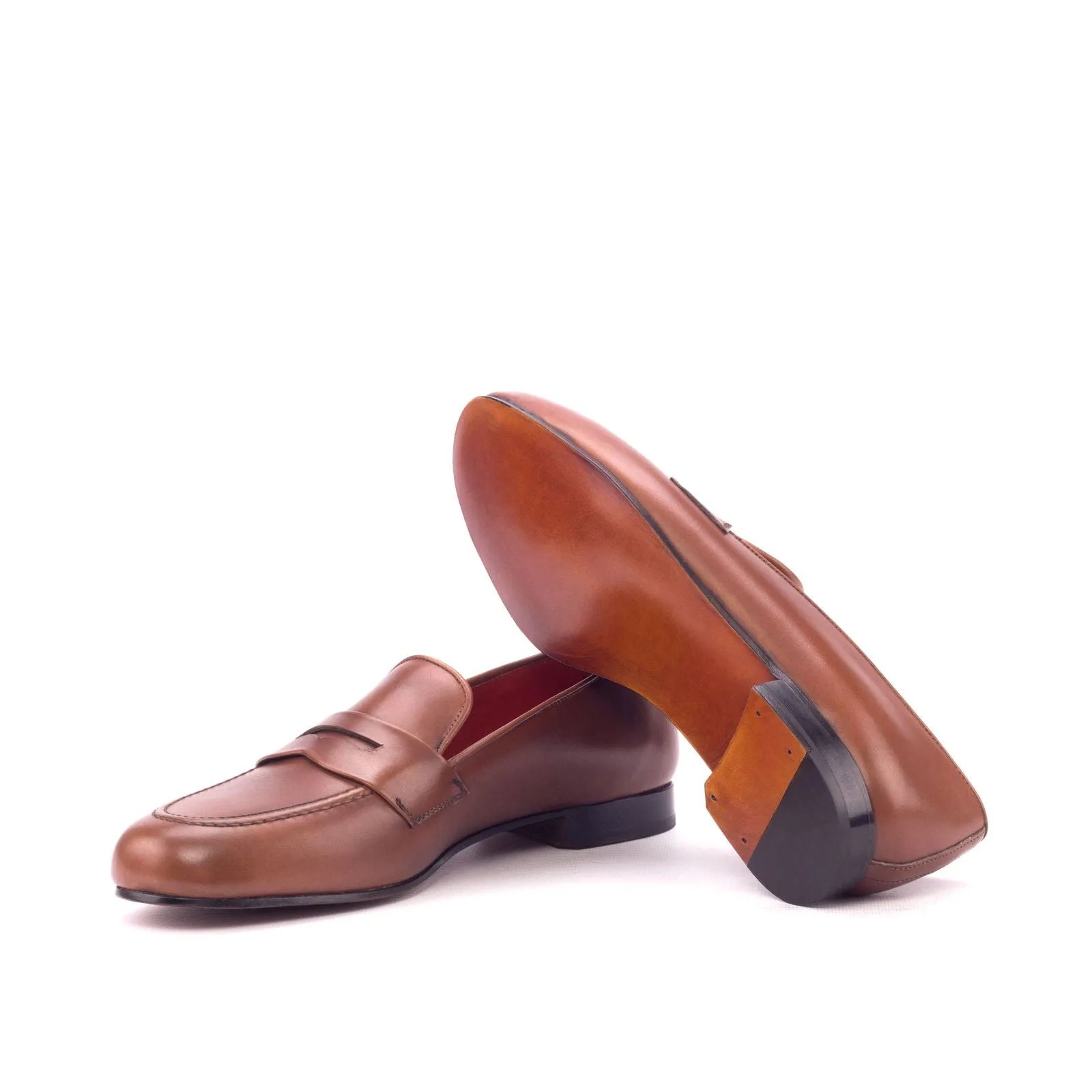 Men's Wellington Leather Slippers Wide Plus Size Brown 3205