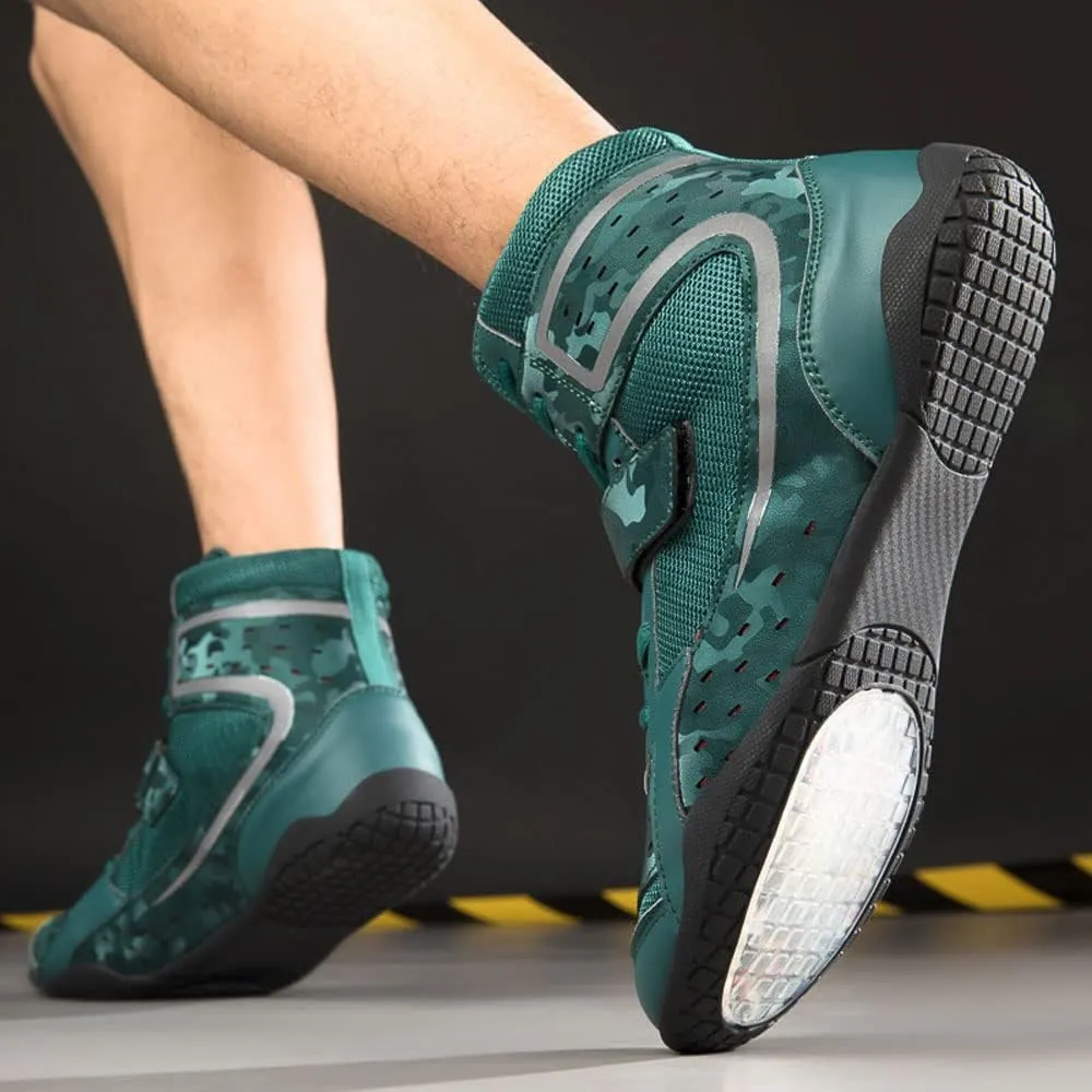 Mens Women Unisex anti-slip Boxing Boots professional Boxing Footwear Boxing Shoes Lace Up Sport Shoes Sparring Trainers Footwear Children Junior adults Light Breathable Wrestling Boots Shoes 35-46 EU