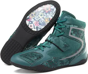 Mens Women Unisex anti-slip Boxing Boots professional Boxing Footwear Boxing Shoes Lace Up Sport Shoes Sparring Trainers Footwear Children Junior adults Light Breathable Wrestling Boots Shoes 35-46 EU