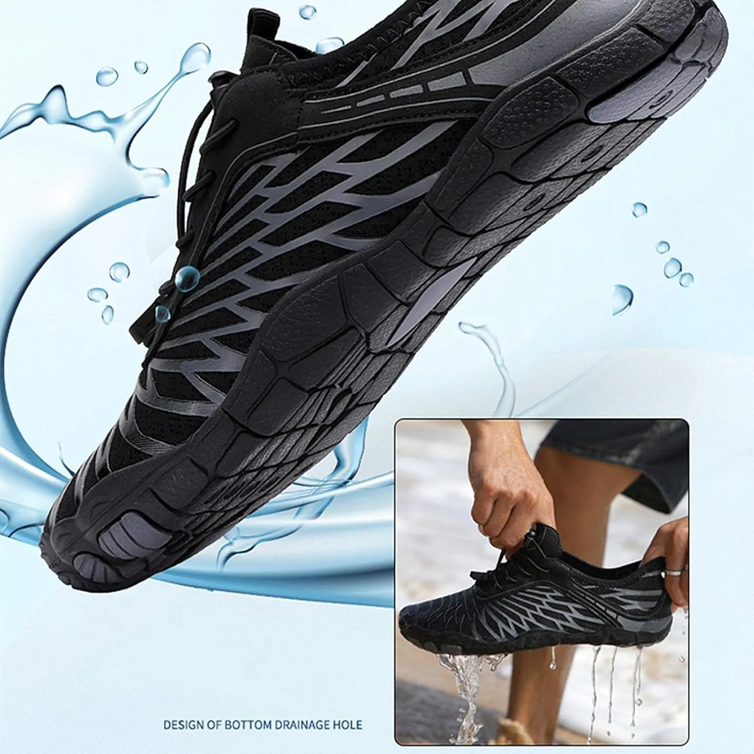 Rival Footwear Barefoot Shoes for Women Men Breathable & Non-Slip Athletic Footwear Wide Toe Water Shoes Breathable Quick-Dry for Aqua Sports Beach River Swim Surf Pool Diving Camping