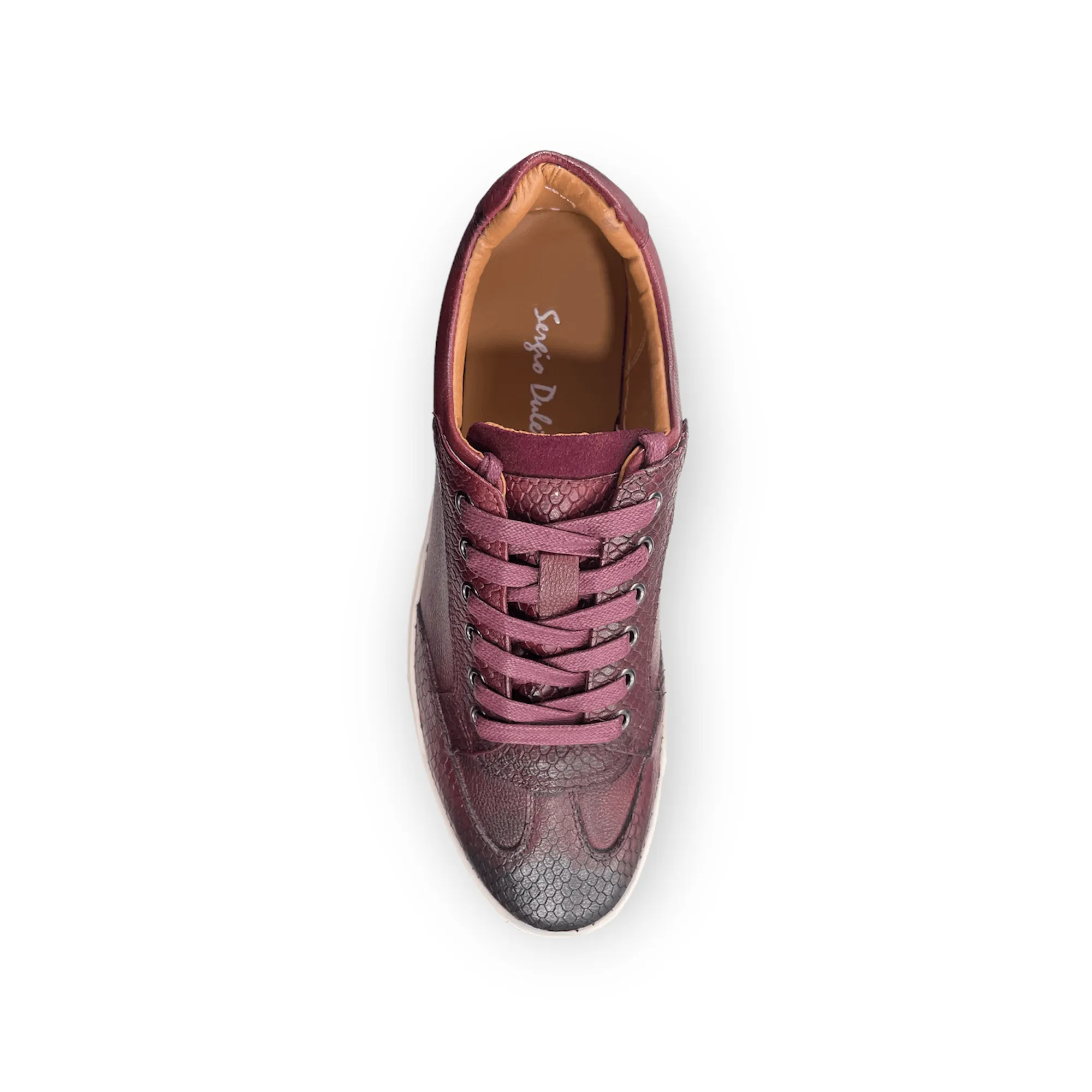Sergio Duletti Clinton Smart Leather Trainers Wine