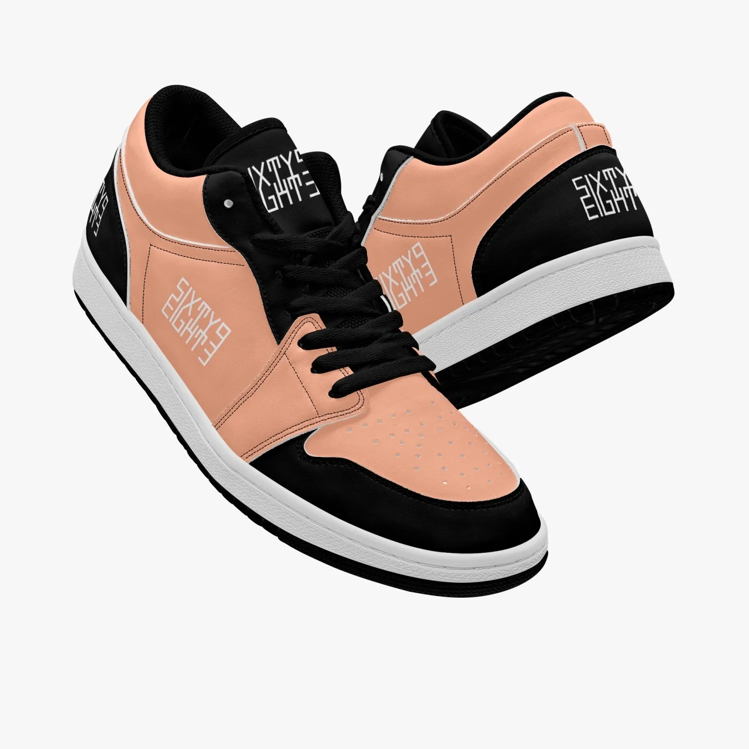 Sixty Eight 93 Logo White Black & Peach SENTLT1 Shoes