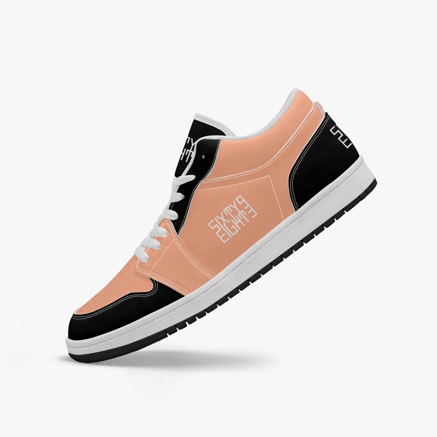 Sixty Eight 93 Logo White Black & Peach SENTLT1 Shoes