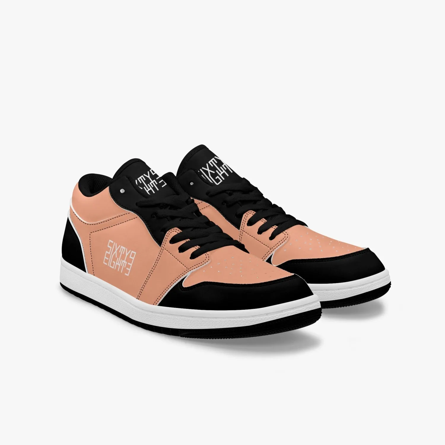 Sixty Eight 93 Logo White Black & Peach SENTLT1 Shoes