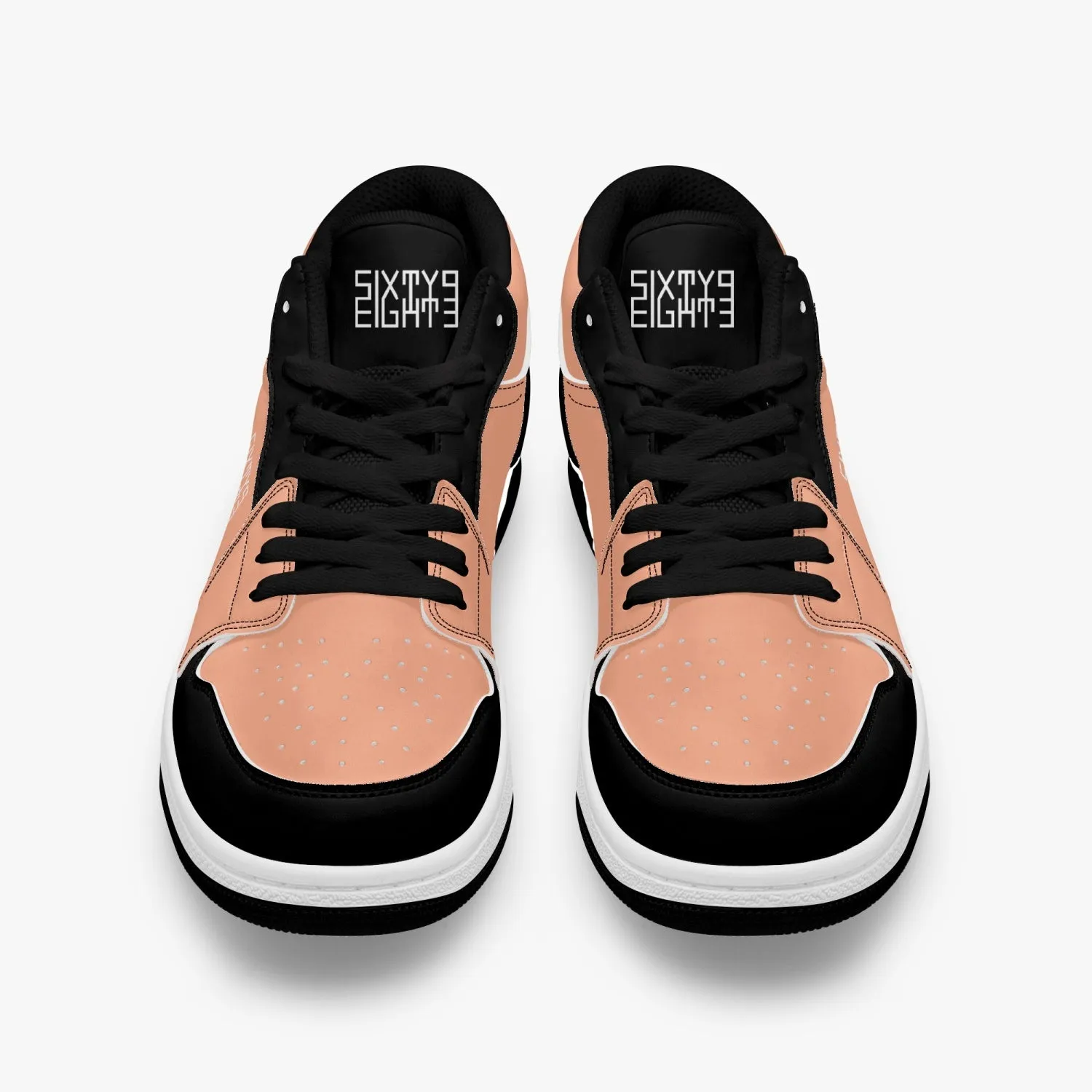 Sixty Eight 93 Logo White Black & Peach SENTLT1 Shoes