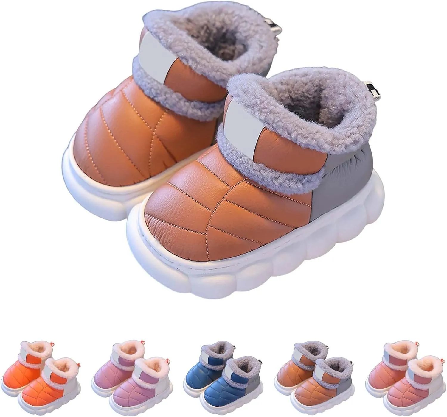 Toddler Snow Ankle Boots for Girls Cozy Plush Lined Boots Newborn Infant Soft Cozy Shoes Warm Non Slip Shoes