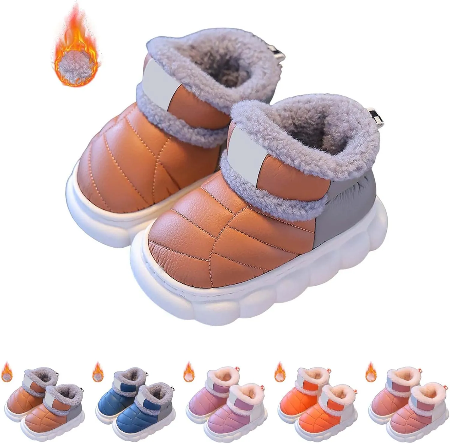 Toddler Snow Ankle Boots for Girls Cozy Plush Lined Boots Newborn Infant Soft Cozy Shoes Warm Non Slip Shoes