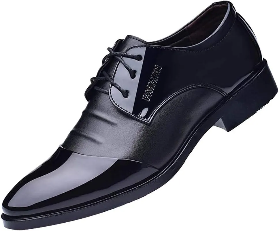 Toe Male Men Suit Pointed Leather Casual Shoes Business Shoes Shoes Fashion Men's Leather Shoes Women Boots (Black, 8)