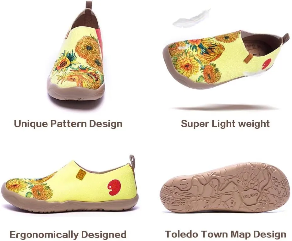 UIN Women's Slip-On Shoes Comfortable Breathable Knit Casual Footwear Stylish Travel-Friendly Loafers