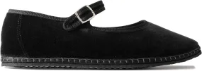 Velvet Ballet Flats for Women Cute Suede Round Toe Slip On Mary Jane Flats Casual Comfortable Ballerina Shoes