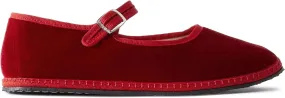 Velvet Ballet Flats for Women with Buckle Strap Comfortable Suede Closed Toe Slip On Mary Jane Flats Casual Comfortable Ballerina Shoes