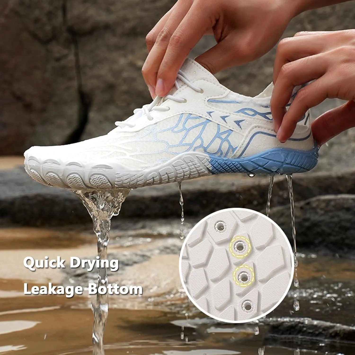 Women Men Water Shoes Hike Barefoot Grounded Footwear Slip on Walking Sneakers Outdoor Indoor for Beach Sports
