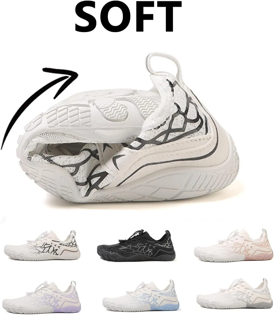 Women Men Water Shoes Hike Barefoot Grounded Footwear Slip on Walking Sneakers Outdoor Indoor for Beach Sports