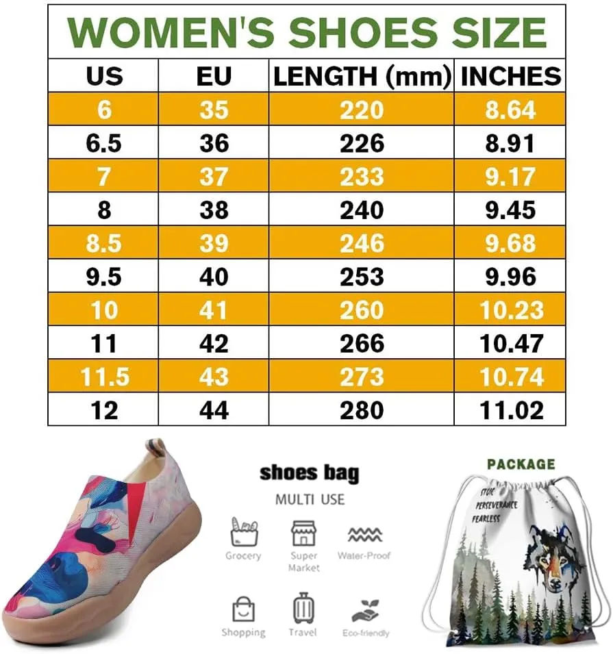 Women's Art Illustration Slip-on Shoes Colourful Casual Loafers Lightweight Comfortable Travel Footwear
