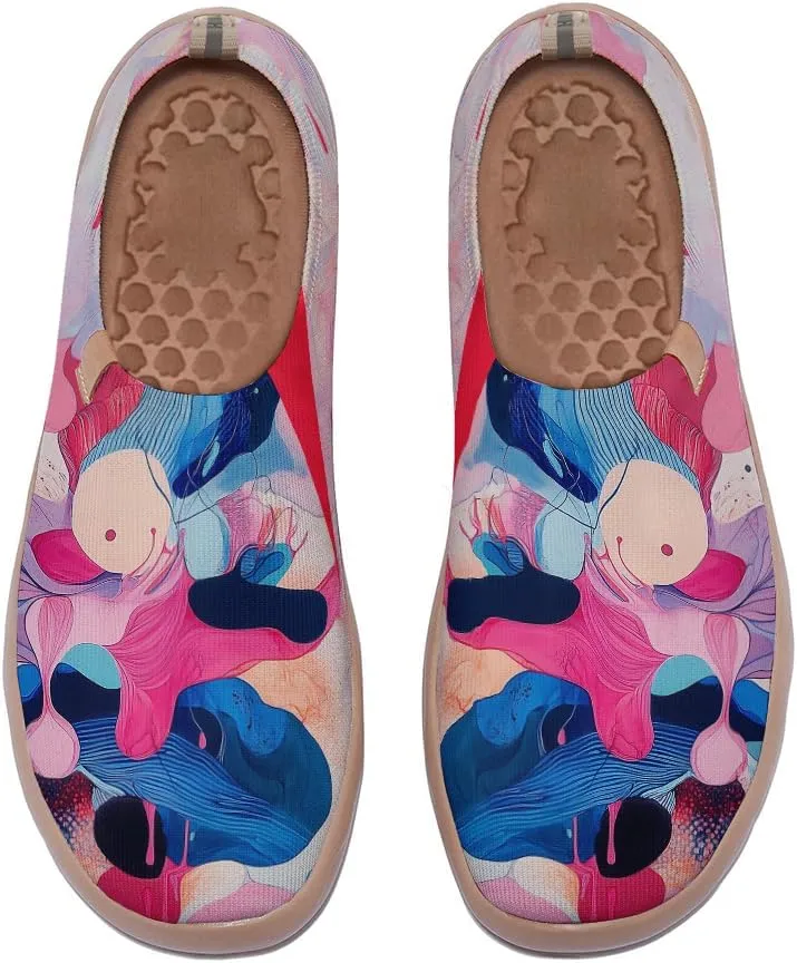 Women's Art Illustration Slip-on Shoes Colourful Casual Loafers Lightweight Comfortable Travel Footwear