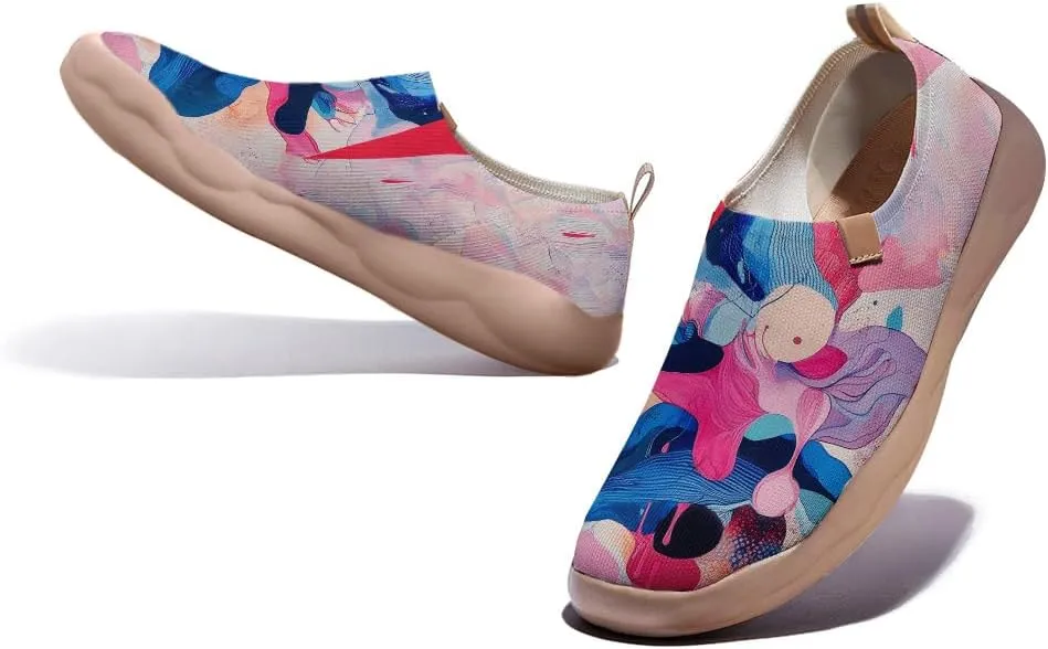 Women's Art Illustration Slip-on Shoes Colourful Casual Loafers Lightweight Comfortable Travel Footwear