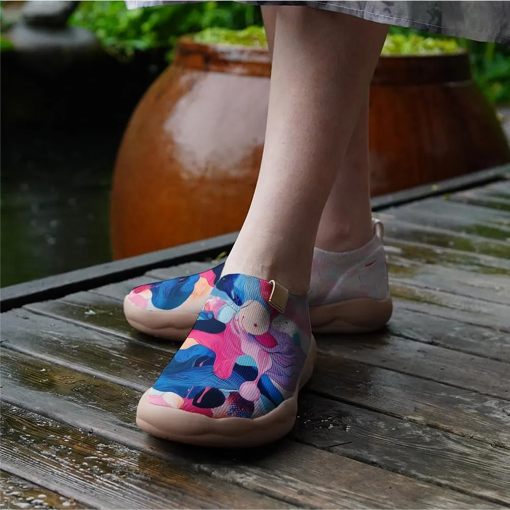Women's Art Illustration Slip-on Shoes Colourful Casual Loafers Lightweight Comfortable Travel Footwear